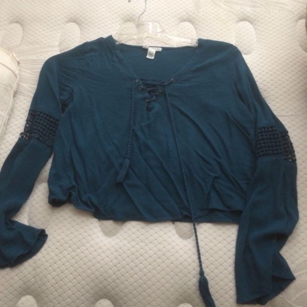 Pac Sun Cropped lace up top